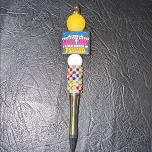 Pen with Bling NEW Beautiful Yellow, Black & White Pen Hand Crafted